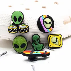 Original Alien Series Shoe Charms Cute Skateboard Rainbow Drum Kit PVC Shoe Decoration Accessories fit Kids Party Gift