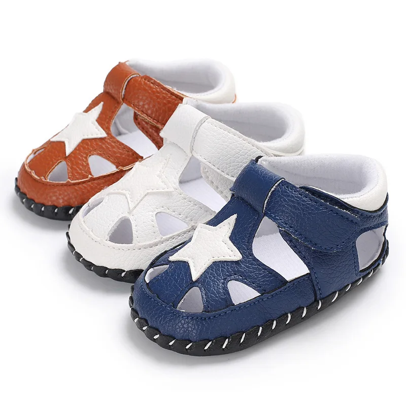 Baby Shoes Girl Boy  0-18 Months Star Walking Shoes Baby ShoesSandals Newborn Toddler PU Leather Anti-slip