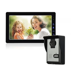 Interfone com vídeo, 9 polegadas, com fio, sistema de monitoramento interno, lcd, à prova d'água, câmera ir, desbloqueio