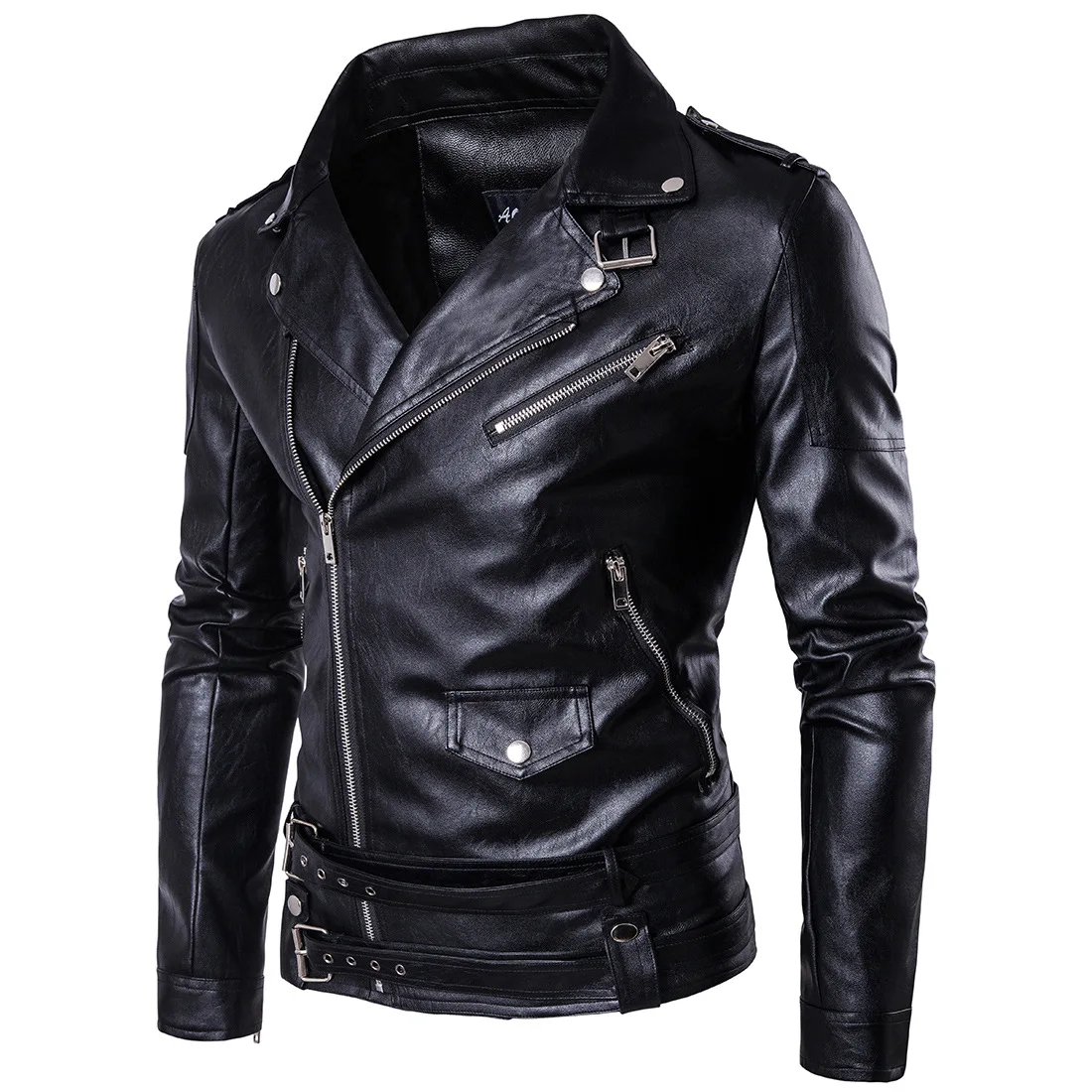 

New Men's Leather Jackets Motorcycle PU Jacket Male Autumn Casual Punk Biker Leather Coats Slim Fit Mens Brand Clothing Outwear