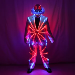 Die komplette Farbe führte die Kleiderleuchten des Praktikumstanzanzugs zeigt die Aufführung des Kleides, das die Rüstung für den Nachtclub beleuchtet 10 Hauptverkäufe LED -Kleid - №4