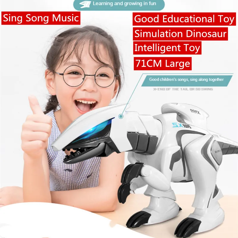 Jouet éducatif pour enfants, grande taille 71CM, télécommande électrique, Robot dinosaure, musique, parler, marcher, chanter