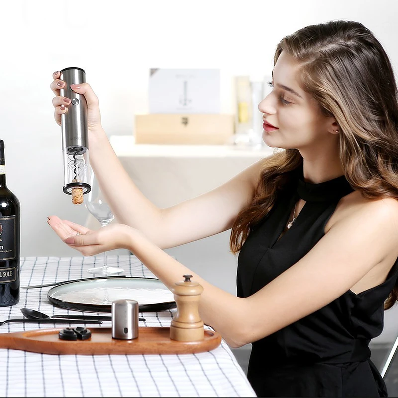 Kreis Freude Elektrische Flasche Opener 4-in-1 Geschenk Box Set 304 Edelstahl Verpackung Geschenk Geeignet Für familie Versammlungen