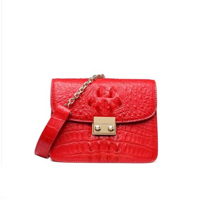 

moben new crocodile leather Female handbag new women chain bag worn Little bread female women handbag women flap