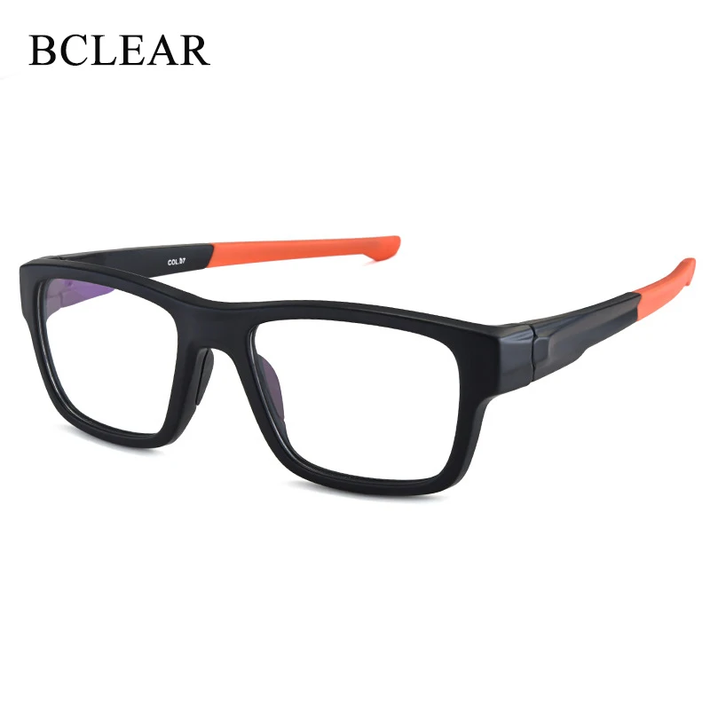 BClear TR90 Óculos Esportivos para Homens, Óculos de Prescrição Masculina, Óculos Spectacle Frame, Óculos de Óculos Ópticos Transparentes