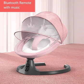 Newborn electric rocking chair baby music automatic swing chair with mosquito net automatic remote control Rocker cradle bed 0-36month