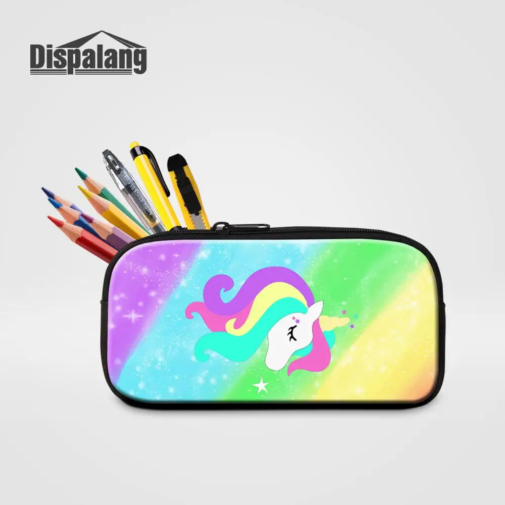 

3D пенал с единорогом и радугой для мальчиков и девочек, мини-коробка для ручек на молнии, женские портативные косметички, косметичка, канцелярские принадлежности