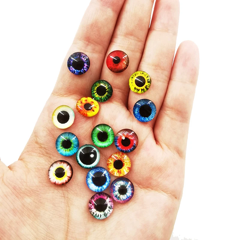 glass eyes cabochons Round 6MM-30MM Round Dome Dragon Eye Dragon Cat Eye Toys DIY Accessory MIX Pupil Eye Cameo