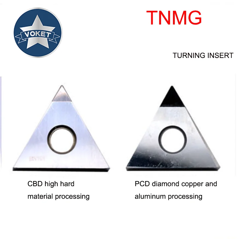 VOKET Diamond TNMG 160404 cast iron CBN high hardness PCD copper aluminum plastic acrylic light precision machining