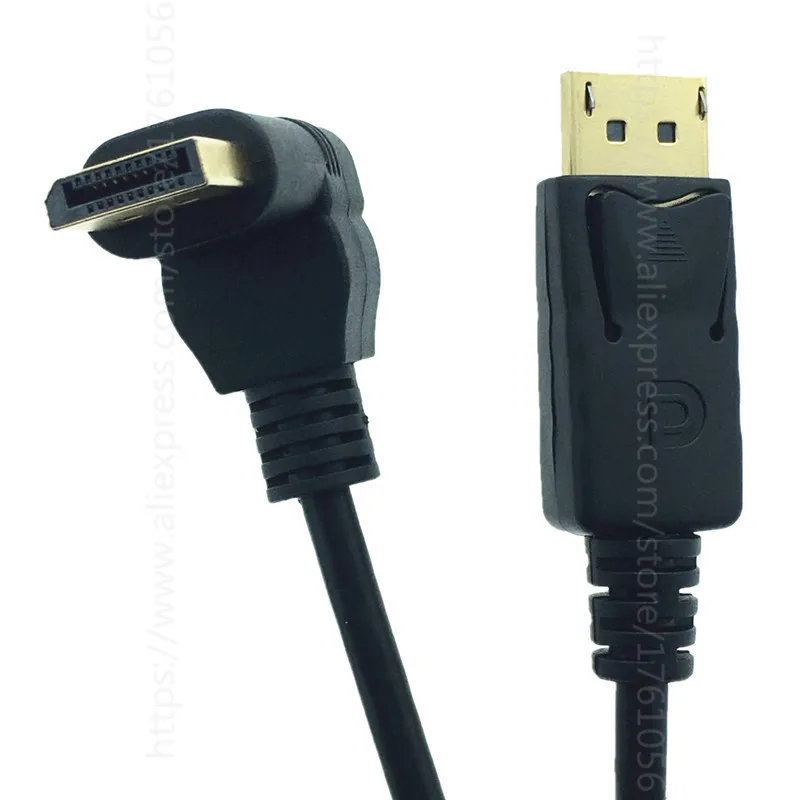 Kable komputerowe kabel 90 stopni w dół lewego prawego kątowy Port wyświetlacza DP DisplayPort kabel męsko-męski 30CM