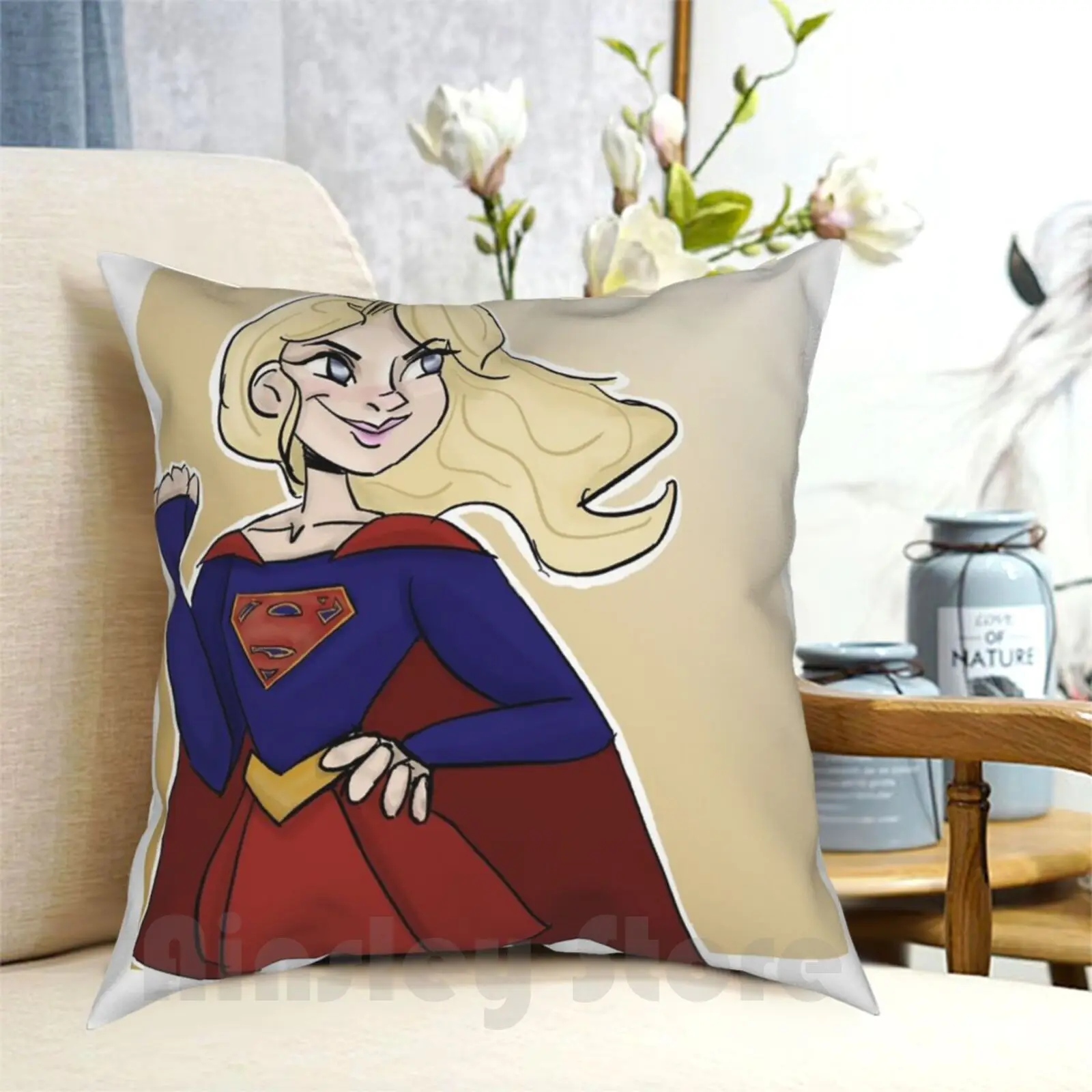 Girl Of Steel Pillow Case Printed Home Soft DIY Pillow cover Tv Superhero