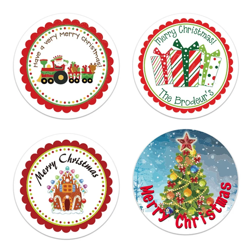 Merry Christmas Stickers Christmas Tree Elk Candy Bag Sealing Sticker Christmas Gift Box Label New Year Christmas Decorat