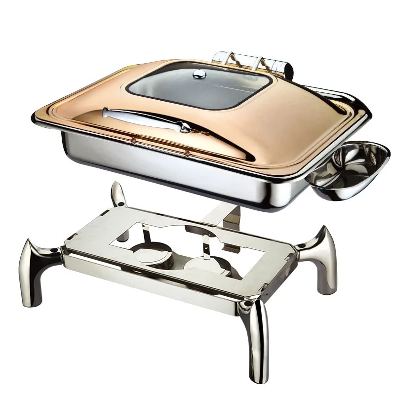 Gold-plated high-end buffet stove, Hotel swing-away electric hot plate, stainless steel insulation oven, food preservation