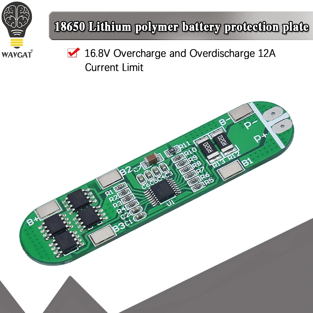 4S 14.8V 12A Li-ion Lithium Battery 18650 Charger Protection Board 16.8V WAVGAT