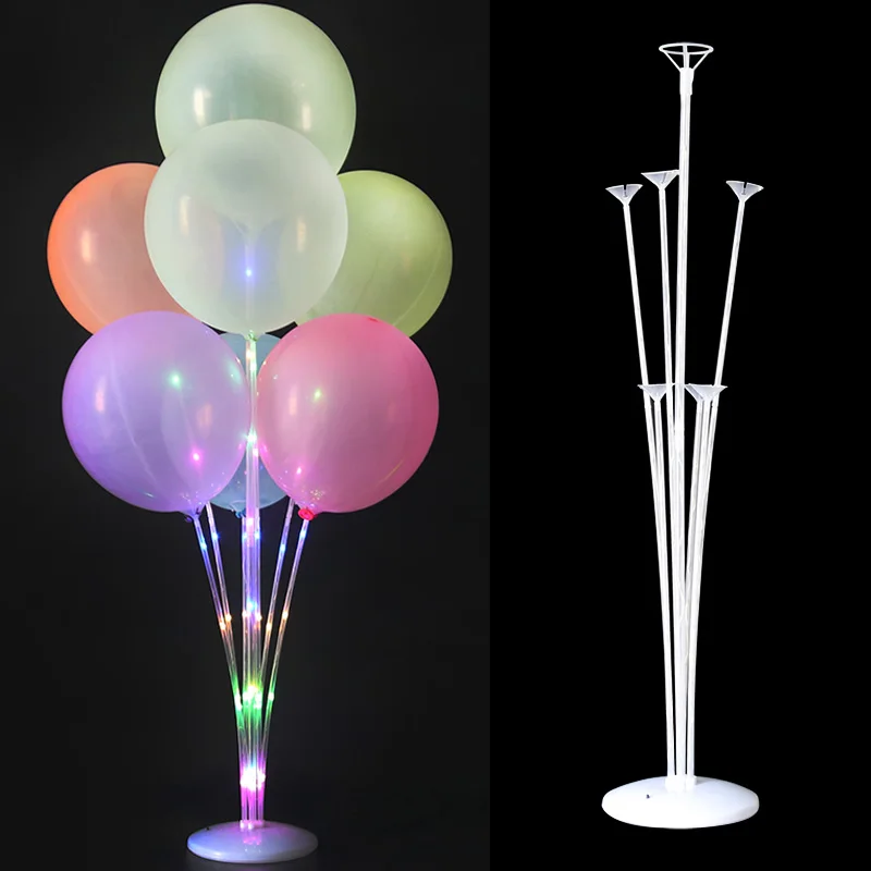 1Set 7 Buizen Ballonstandaard Led Lampjes Ballonhouder Baby Shower Kids Verjaardagsfeest Bruiloft Kerstversiering Benodigdheden