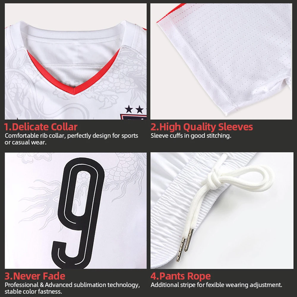 Original Jerseys Soccer Sets Wear Design Customized Youth Soccer Uniforms Sublimation Team Club Tracksuit Shirt Football Jerseys image 2
