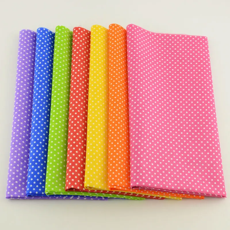 Africano Ankara Tessuto 7 PCS Puntini Bianchi Modello Metro Tessuto di Cotone Per Cucire Bambola Trimestre Grasso Fascio Telas Patchwork Algodon