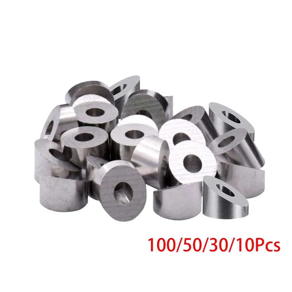 

100/50/30/10 Pcs Stainless Steel 1/4" 30 Degree Angle Beveled Washer for 1/8" to 3/16" Deck Cable Railing,T316 Marine Grade