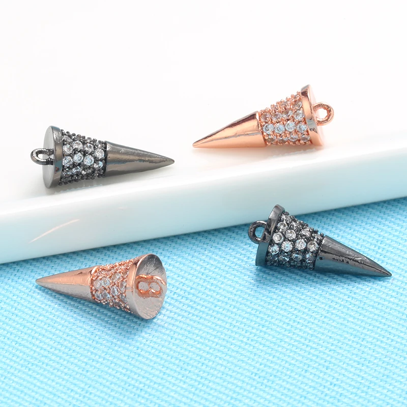 ZHUKOU 7x15mm ice cream crystal necklace pendant for women handmade DIY necklace jewelry accessories making finding model: VD649