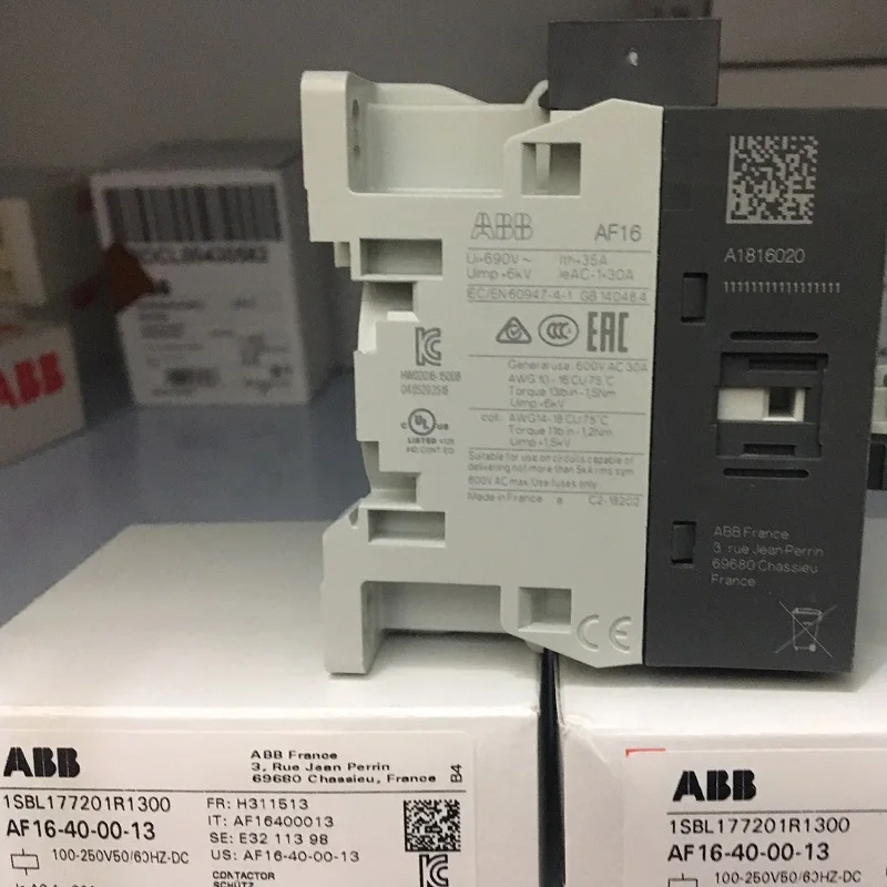 ABB 4-ploe contactors AC-1 30A AC/DC operated  4 N.O. main poles AF16-40-00-11 AF16-40-00-12 AF16-40-00-13 AF16-40-00-14