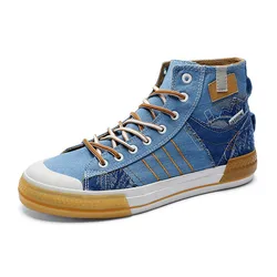 New Summer 2021 Denim Canvas Shoes Men's Korean Fashion Casual High-Top Student Shoes Fashion Casual Shoes