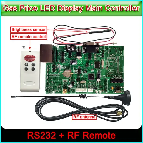 LED Sign Control Board,  Gas Oil Price 88:88 LED Display Screen Main Control Card RS232&RF Control Card