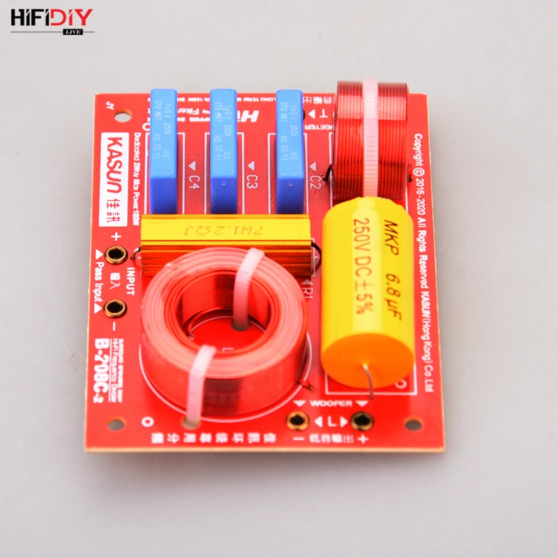 HIFIDIY LIVE 2 Way 2 Unit (tweeter+bass ) Frequency Divider Crossover Filters B-208C Hi-Fi HOME Speaker surround Desktop audio