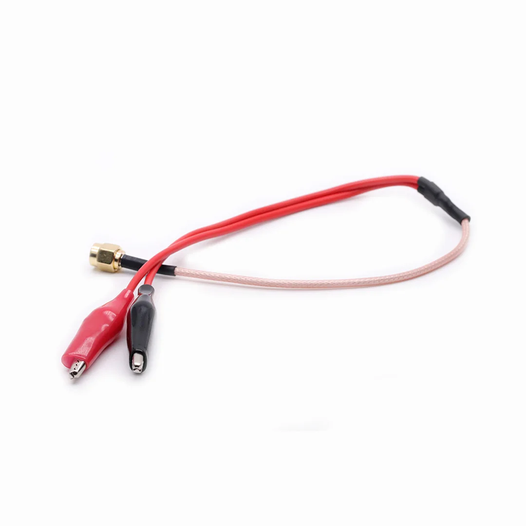 RF Cabo Coaxial SMA macho Plug para clipes de jacaré duplo, vermelho e preto Tester Lead Wire, 50cm Connector, RG316, 1Pc