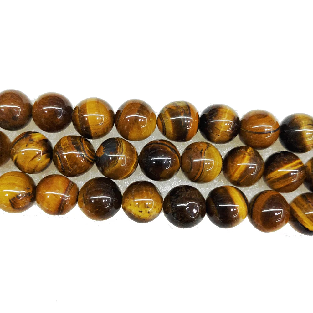 Natural tiger eye stone loose beads Semi-finished product 4-12mm tiger eye stone beads Necklace DIY bracelet accessories 39cm