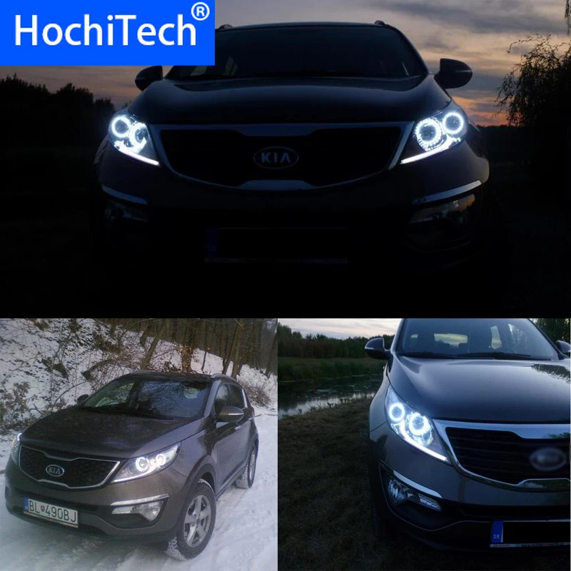 

Кольца для передних фар kia Sportage 2011, 2012, 2013, разноцветные, RGB, ангельские, демонические глаза