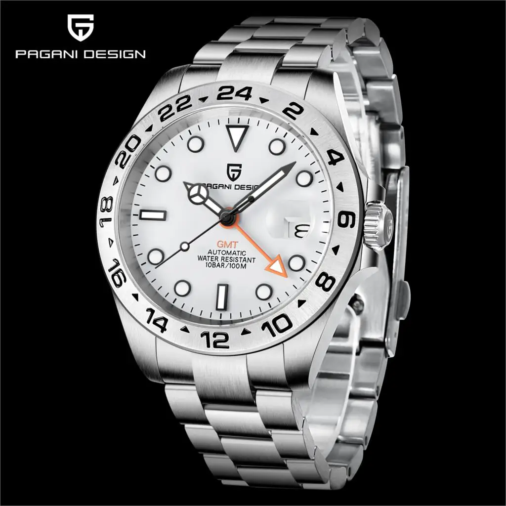 2021 New Pagani Design Men\'s Explorer Series GMT Automatic Mechanical Watches Sapphire Stainless Steel Sports Watch Reloj Hombre