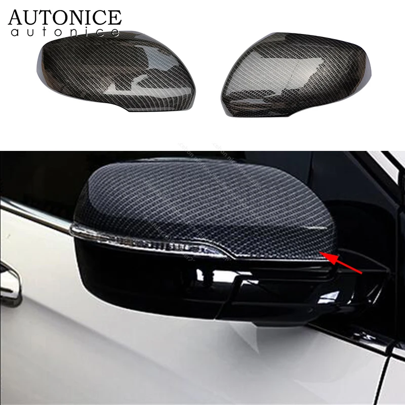 2pc Carbon Fiber Color Rear View Side Mirror Cover Cap Overlay fit for Ford Edge