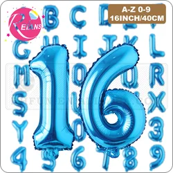 16 inch solid blue English balloon free combination anniversary celebration baptism name wedding birthday party decoration