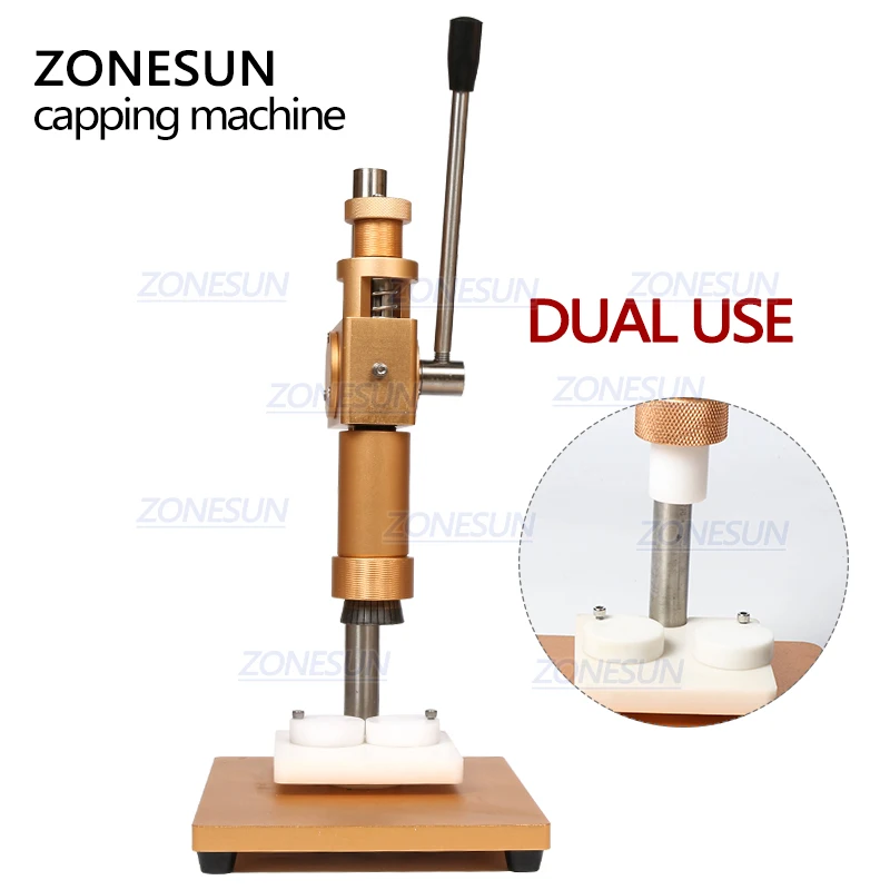 ZONESUN Perfume Bottle Crimping Machine Sprayer Collar Ring Capper Metal Cap Pressing Capping 13/15/18/20mm