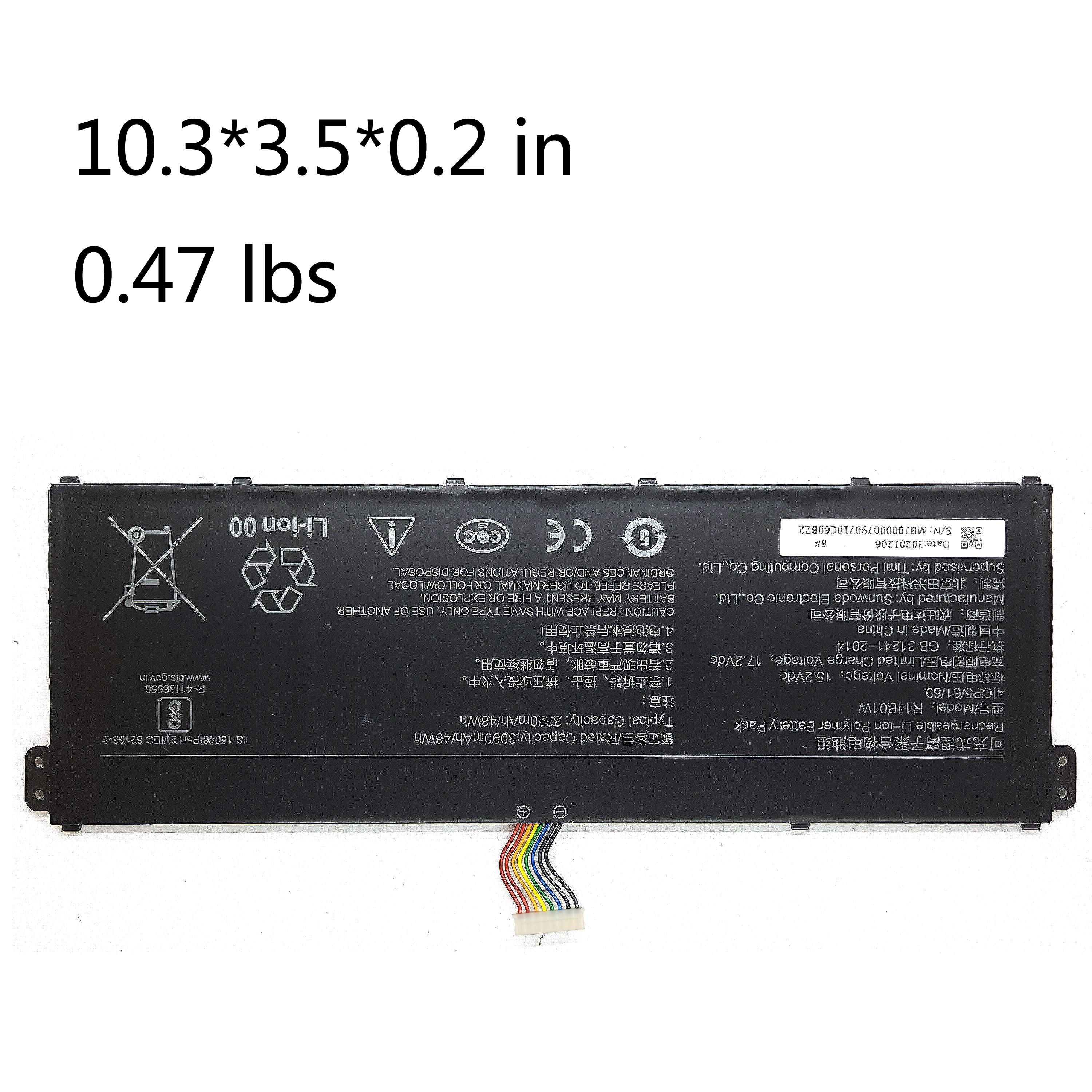 Genuine Original 15.2V 48Wh xiaomi R14B01W 4ICP5/61/69 Laptop Battery For MI Redmi Book 14 inch XMA1901-DG AA AG Notebook