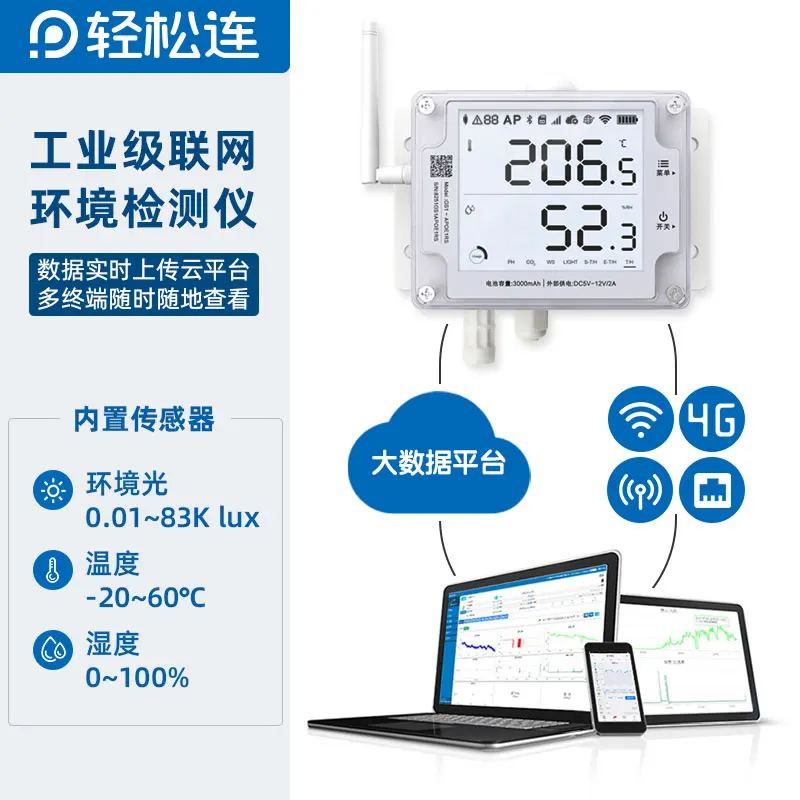 GS1 Temperature Humidity Light Recorder Illumination Recorder Machine Room Greenhouse Cold Storage Machine APP Alarm