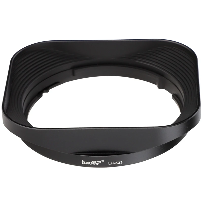 Haoge Kim Loại Vuông Bằng Lưỡi Lê Lens Hood Cho Máy Ảnh Fujifilm XF 33Mm F1.4 R WR, fuji XF 33Mm F/1.4 R LM WR Hood Bóng Với Nắp Kim Loại