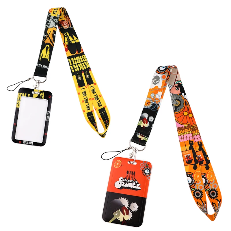 LX663 Scary Movie Keychains Accessory Mobile Phone USB ID Badge Holder Keys Strap Tag Neck Lanyard For Girls