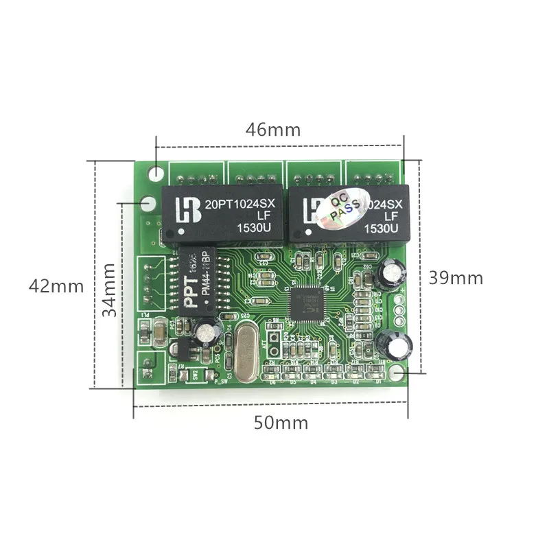 Mini module de commutation PBC OEM 5V 12V, mini Ports 3/4/5 Ports, carte Pcb, mini commutateur ethernet 5V-12V 10/100Mbps