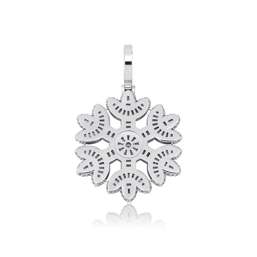 TOPGRILLZ-قلادة على شكل ندفة الثلج من الزركونيا المكعبة ، قلادة ، زركونيا ، زيركونيت ، نمط الهيب هوب ، جودة عالية #4