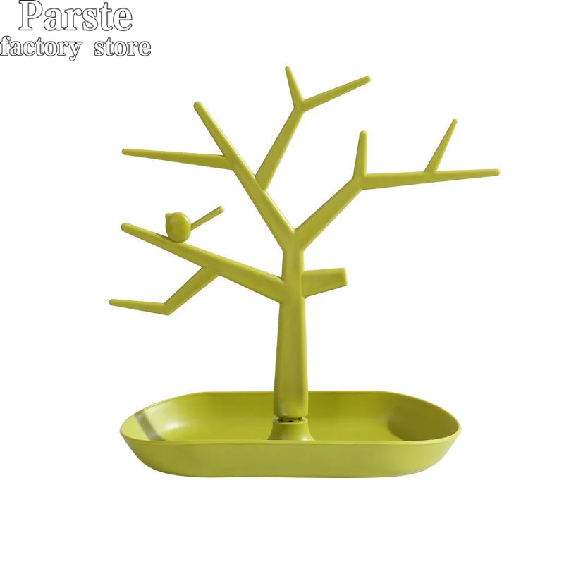 Christmas Tree-Shaped Plastic Key Hook Display Stand Detachable Kitchen Hook Home Decoration Storage Box Simple Style Gift