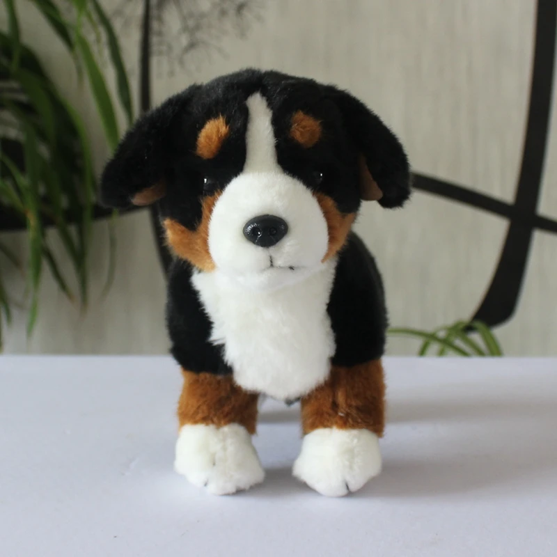 Lifelike Bernese Mountain Dog Stand Puppy Emulational Pet Animal Soft Stuffed Doll Plush Toy Girl Boy Birthday Christmas Gift 1p