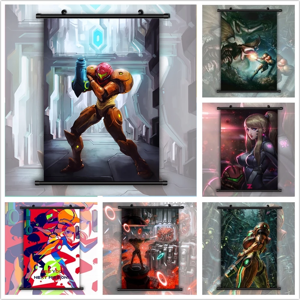 Wall Art METROID Samus Aran Anime Manga Canvas Painting Anime Posters and Prints Room Decoration Pictures Living Home Decoration