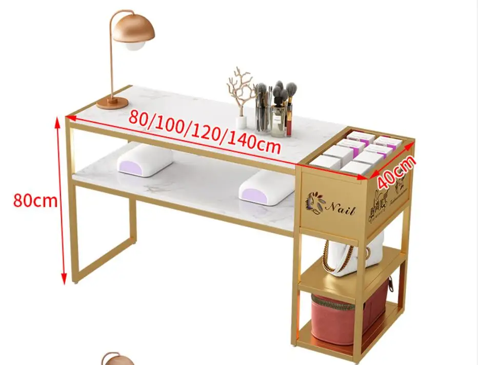Table de manucure simple et double en fer