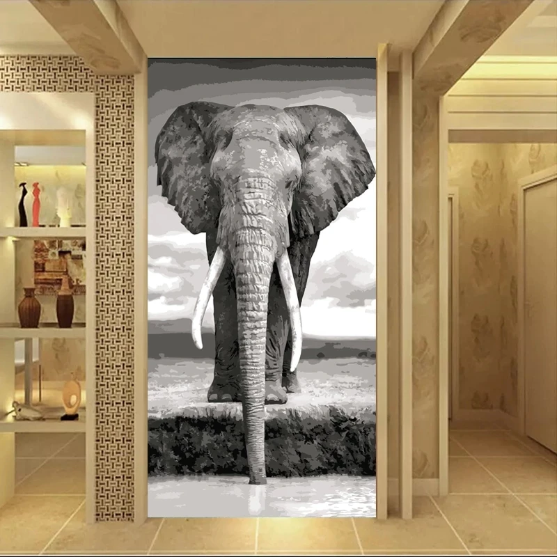 

Elephants Poster Canvas Picture HD Prints Animals Oil Painting Prints minimalist Grey Wall Art Prints For Living Room Home Decor