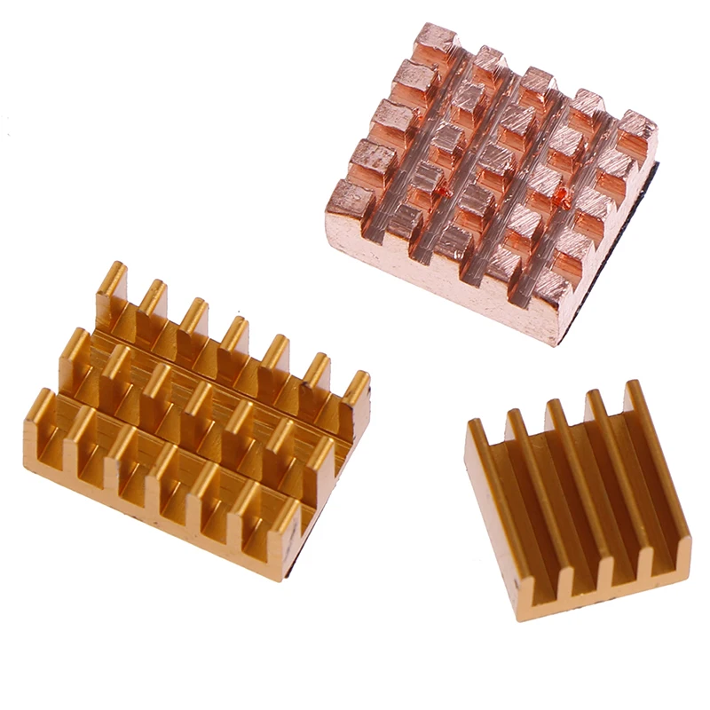 3pcs/set For Raspberry Pi 4B Copper Cooling Pad Heatsink Radiator Cooling Kit Cooler For Raspberry Pi 4 Model B Heat Sink