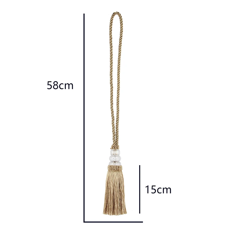 2Pcs Crystal Beads Tassel Hanging Ball Curtain Tieback Rope Craft Tassels Pendant DIY Curtain Accessories Room Decoration