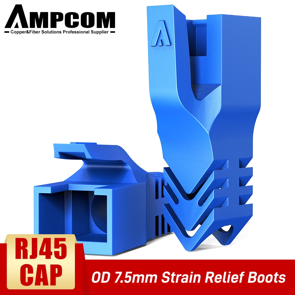 AMPCOM Ethernet Netwerkkabel Trekontlasting Laarzen Kabel RJ45 Connector Plug Covers 6.5/7.5/8.0mm voor CAT8 CAT7 CAT6A CAT6 CAT5E