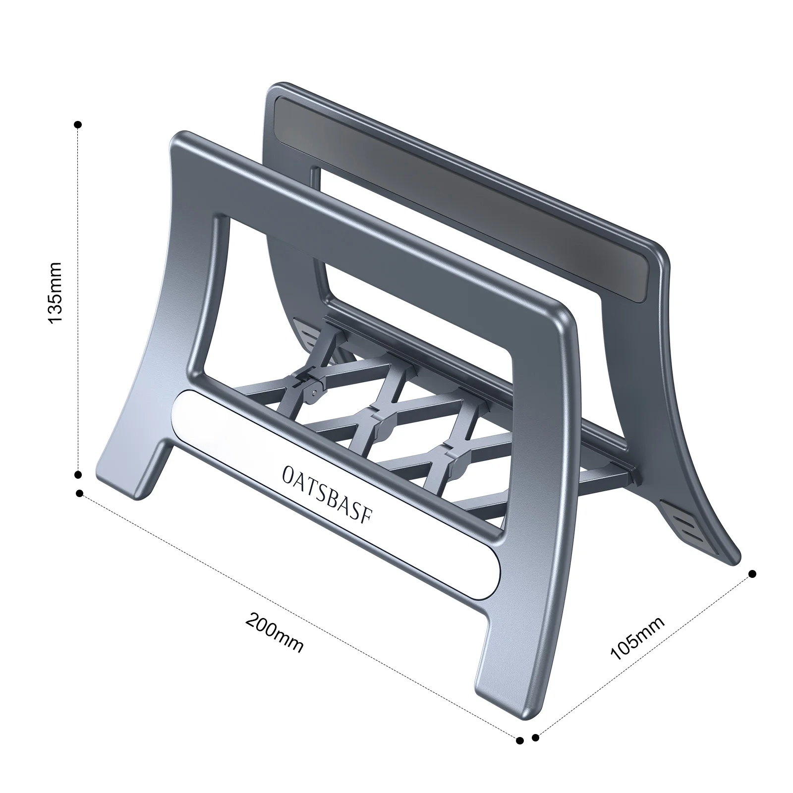 Oatsbasf 3 in 1 Vertical Laptop Computer Stand For MacBook Pro Tablet Phone iPad Foldable Notebook Gravity Bracket Space Saving