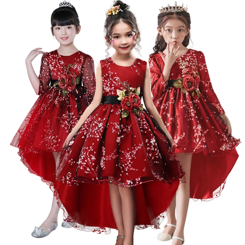 Good Qualily Girl Princess Dress For Flower Elegant Wedding and Evening Party Dress Children Clothing Kids Dresses For 3-12Yrs